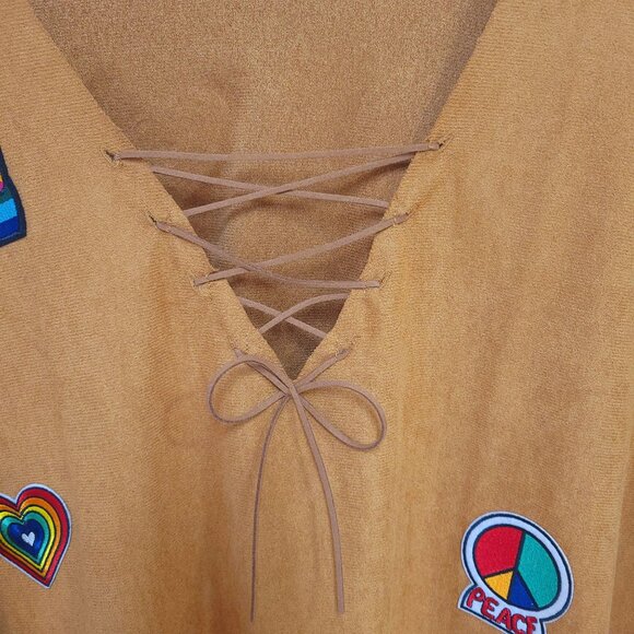 Spirit Adult Free Spirit Babe hippie Halloween costume poncho only - Picture 5 of 14